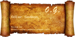Odler Gedeon névjegykártya